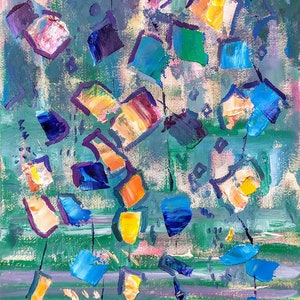 Abstrakte Öl Landschaft Kunst Impressionismus Bunte Kunst Original Kunst Ölgemälde auf Leinwand Palette Messer Fine Art Home Decor Zeitgenössische Kunst