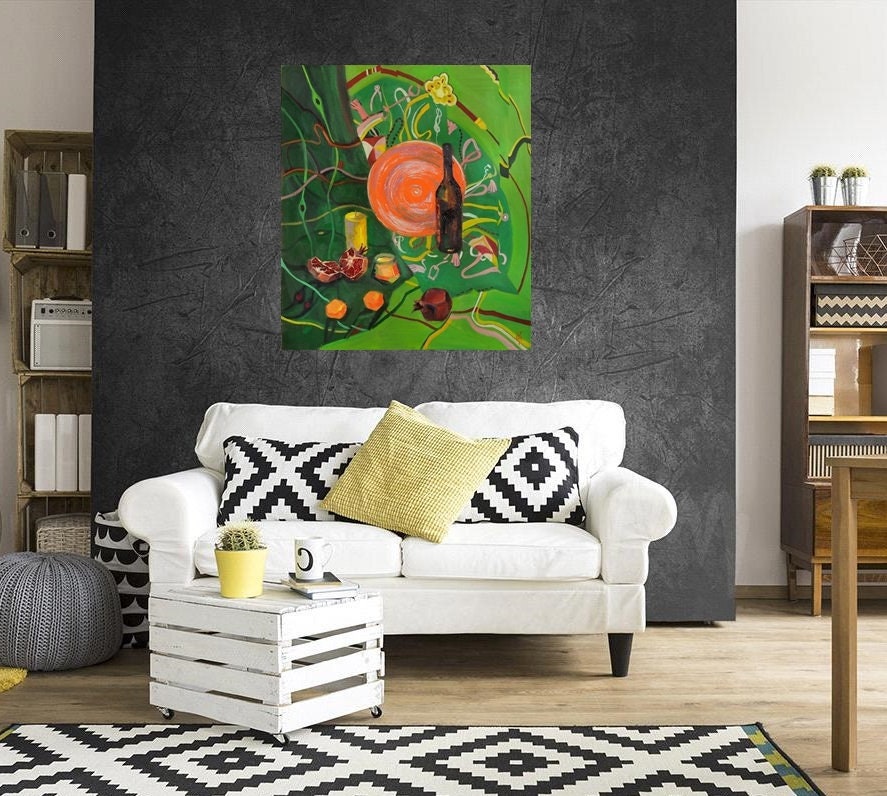 Still Life Oil Painting Interior Painting Dining Room Decor Interior