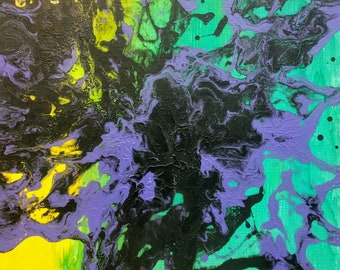 Abstrakte Leinwand Kunst moderne Kunst Original abstrakte Kunst zeitgenössische Kunst Acryl Malerei Fluid Art Wand Dekor Home Decor blau gießen Malerei