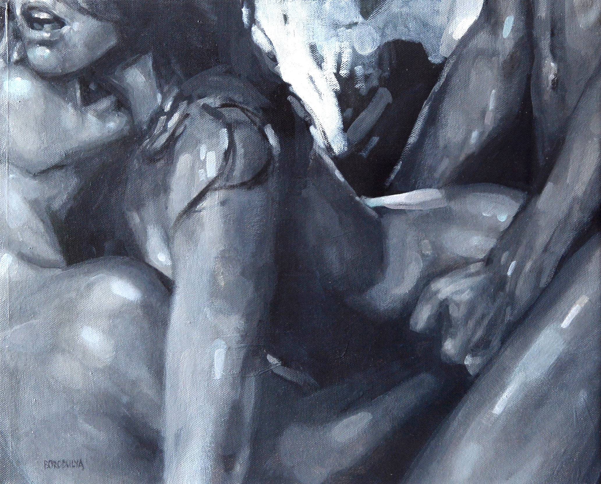 Threesome Sex Art Oil Painting Original Erotic Art on Canvas