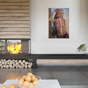 African Woman Art African Painting Original Art Black Woman Painting Oil Painting African Decor African Wall Art Large Art Masai Painting image 7