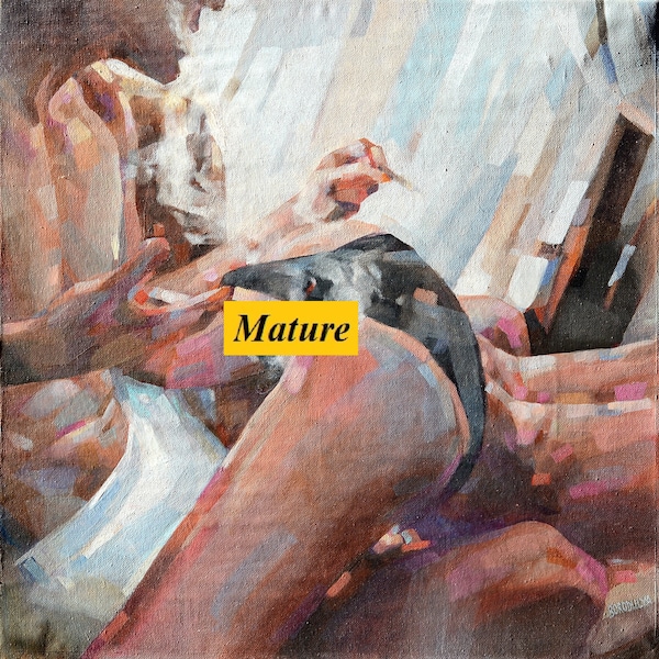 Sexual Art Erotic Painting Naked Woman Art Original Oil Painting Canvas Nude Woman Painting Figurative Sex Art Gift  Mature Intercourse Art