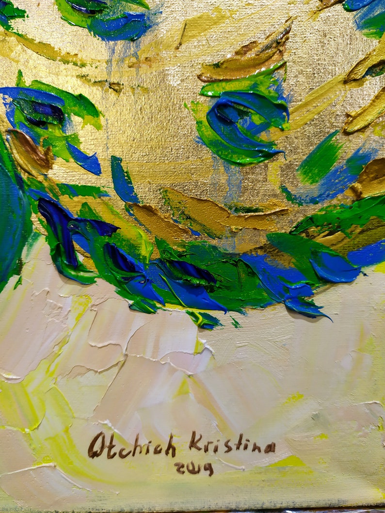 Gold Peacock Art Original Painting Gold Leaf Art Modern Gold Etsy