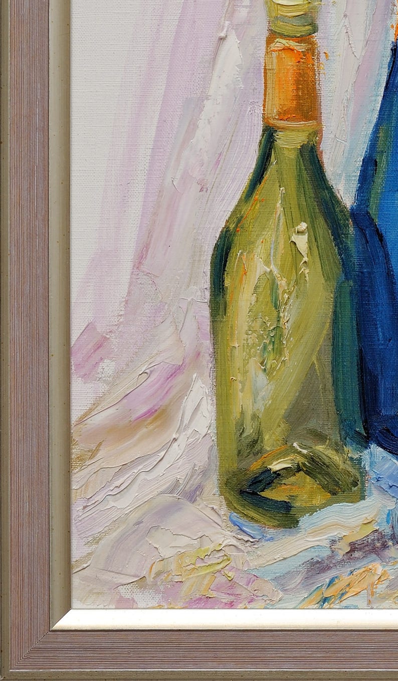 ORIGINAL Still Life Art Glass Oil Painting Dining Room Decor Etsy