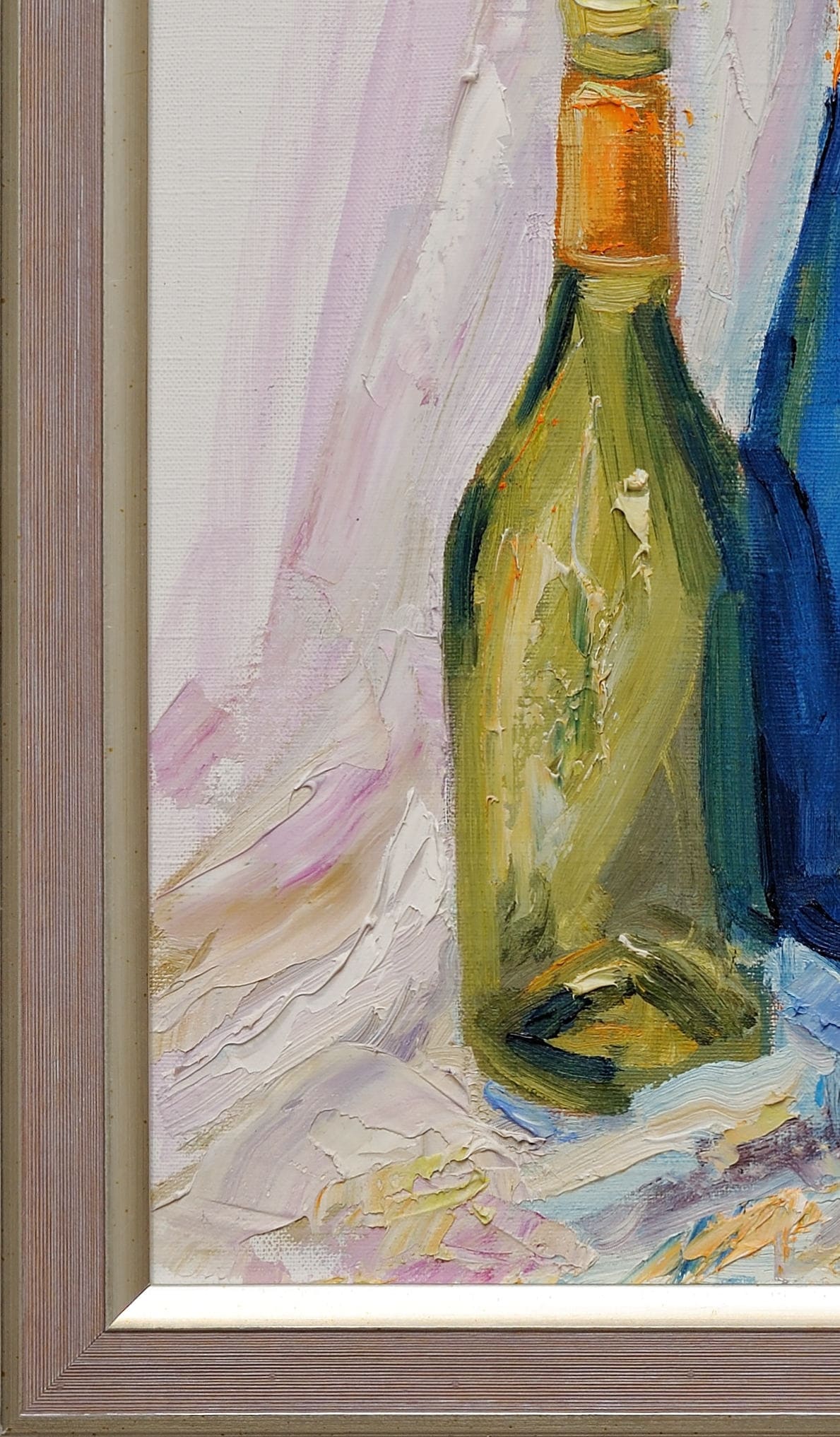 オリジナル静物画ガラス油絵ダイニングルーム装飾インテリア絵画ボトル