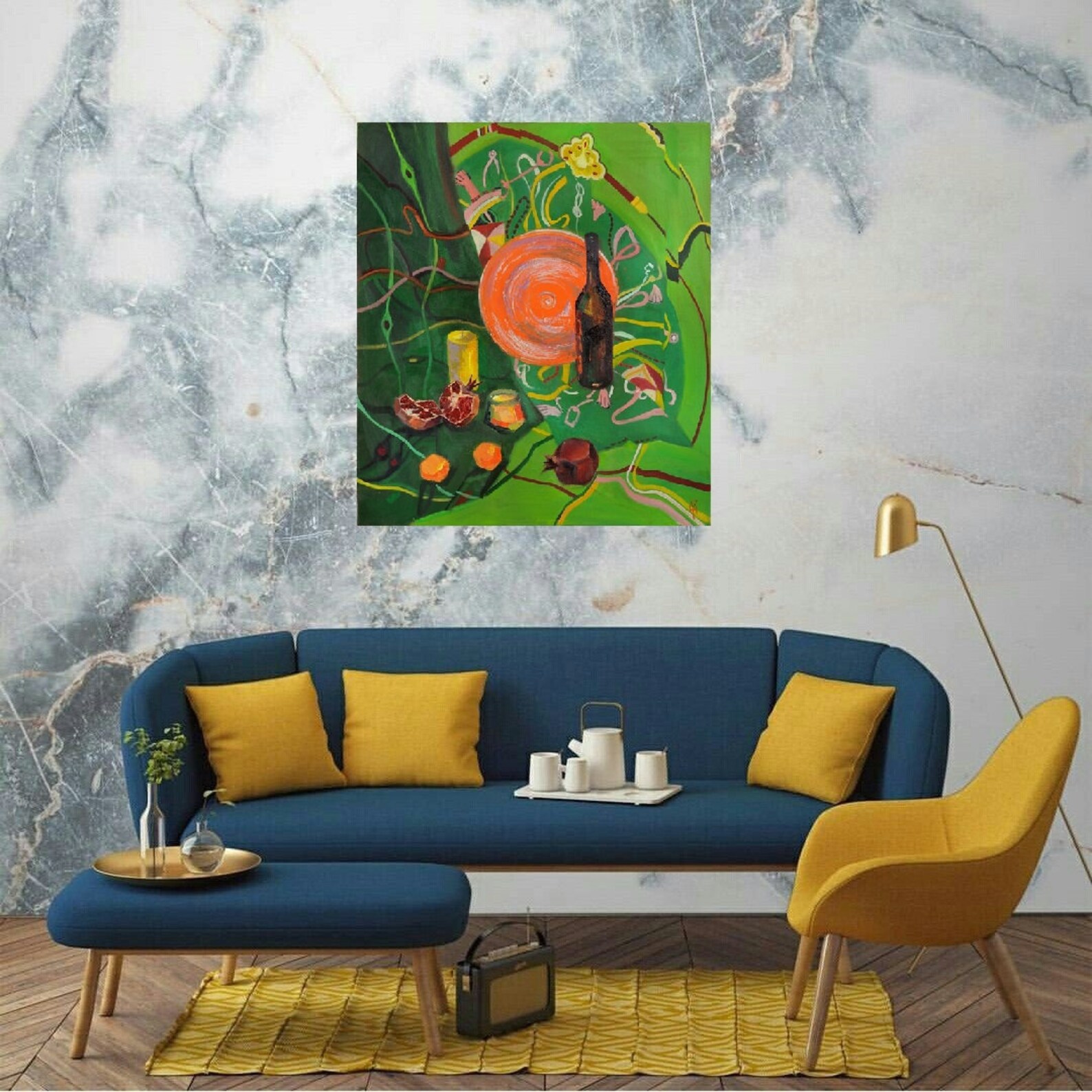 Still Life Oil Painting Interior Painting Dining Room Decor Interior