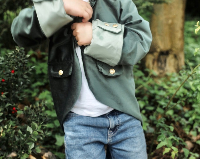 Green velvet elf jacket – Handmade Leprechaun costume – St. Patrick’s Day outfit