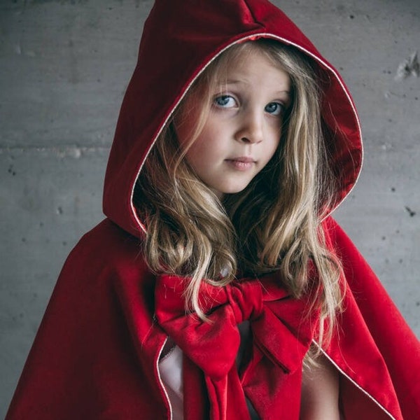 Little Red Riding Hood cape, disguise for kids made in France