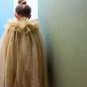 Gold tulle cape, taffeta bow image 8