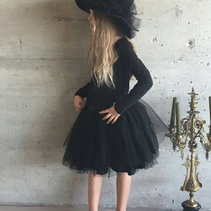 Mini silver broom witch hat and tulle pompom image 6