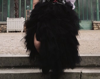 Falda tutú negra estilo pañuelo para niñas o adultas