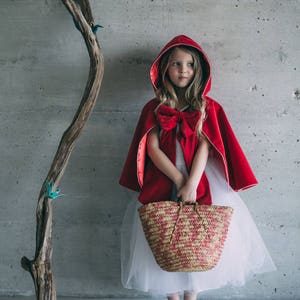 Little Red Riding Hood cape, disguise for kids made in France image 2