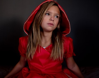 Christmas Eve dress in red taffeta