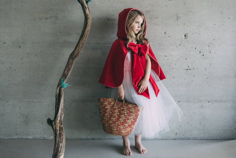 Little Red Riding Hood cape, disguise for kids made in France image 3
