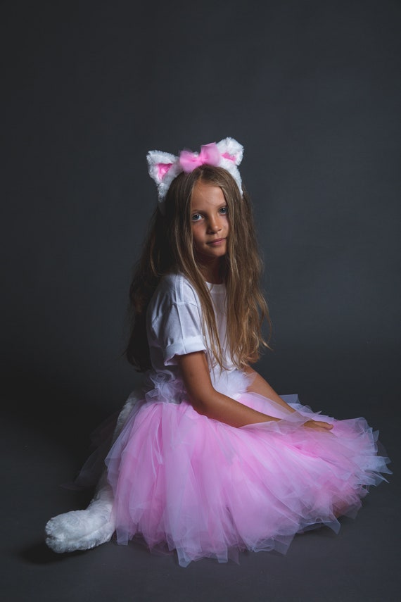 Cerchietto Orecchie Di Gatto Con Fiocco Rosa – Accessorio Kawaii Per Capelli, Morbido Peluche, Idea Regalo Y2K Per Ragazze E Donne
