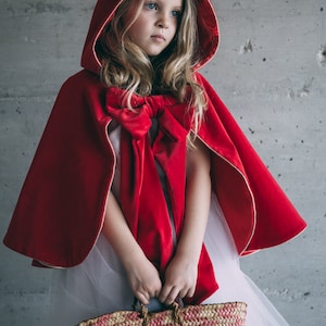 Little Red Riding Hood cape, disguise for kids made in France image 5