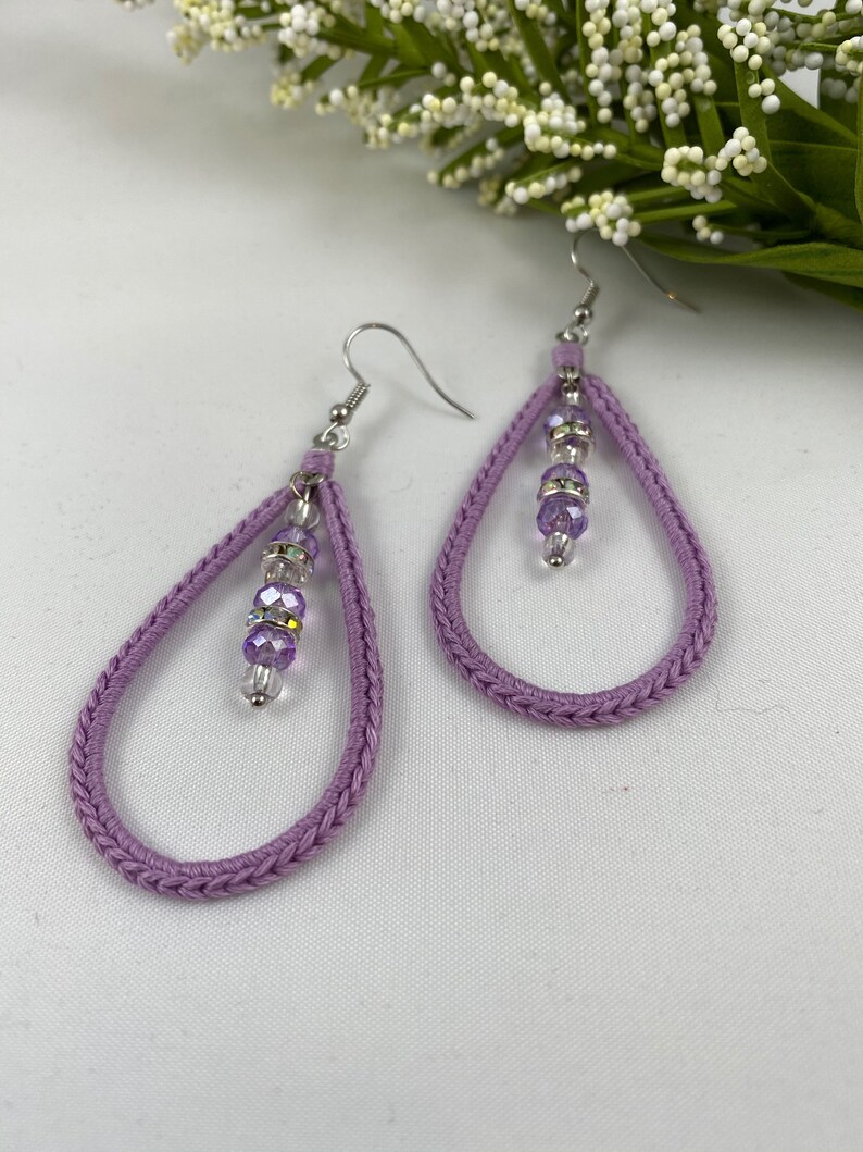 Crochet Earring Pattern Tear Drop Earring Pattern Crochet Etsy
