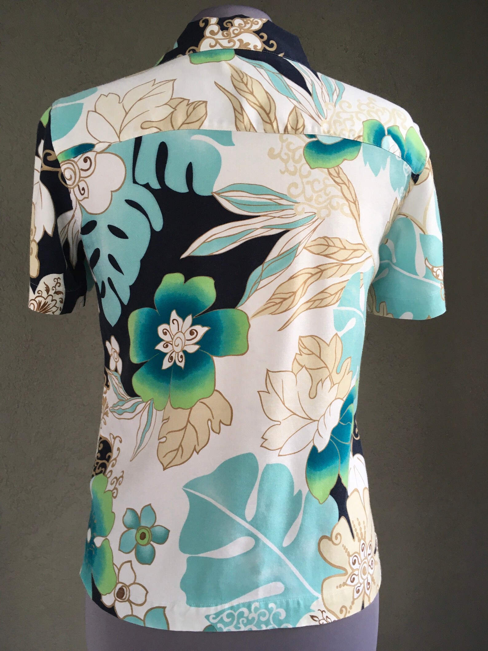 Caribbean Joe Womens Hawaiian Tropical Silk Blend Shirt | Etsy