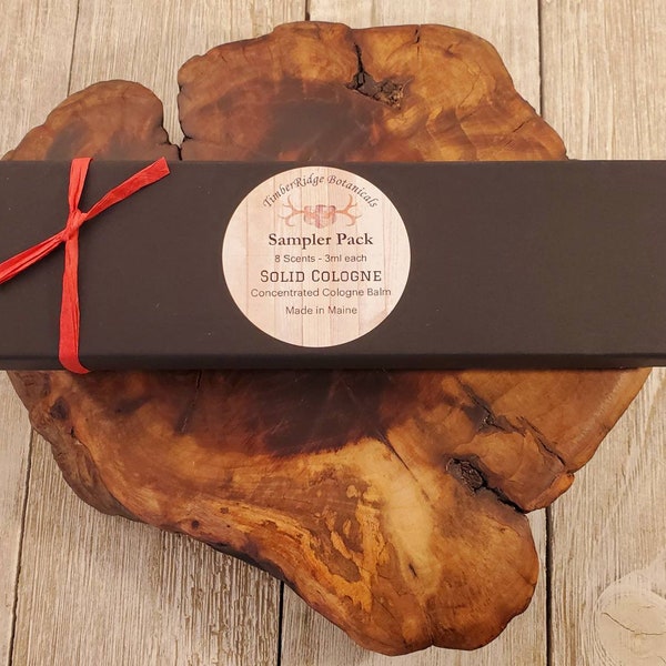 Men's Sampler Cologne Box | Cologne Sample Pack | 8 Different Samples | Natural & Organic | Stocking Stuffer