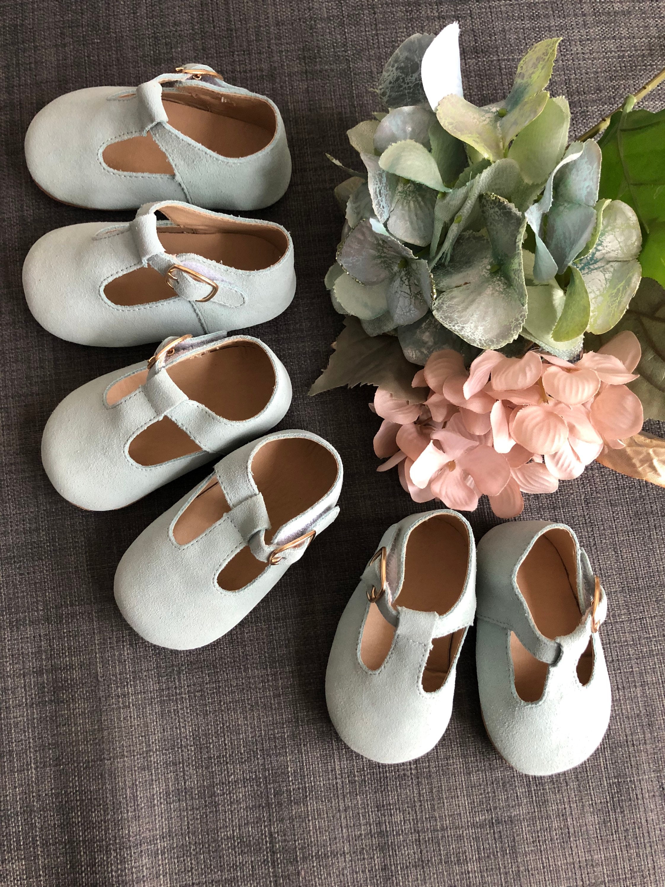 Zapato para caminar para bebé, zapatos de ante azul, zapatos de suela blanda, mi primer zapato, zapato Baby Melody