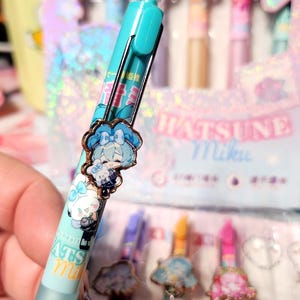 Sets de plumas estilográficas y de gel kawaii: Sailor Moon, Hatsune Miku, Pop Mart, artículos de oficina de anime, papelería femenina adorable, tinta negra y azul de 0,5 mm