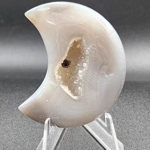 Druzy Crystal Moon Carving: Witchcore Decor