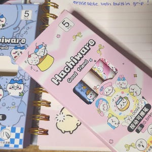 Chiikawa Kawaii Erasable Gel Pens | 0.5mm Blue Ink | Grip-Friendly Office Stationery for Cute-Obsessed Adults
