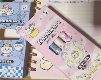 Chiikawa Kawaii Erasable Gel Pens | 0.5mm Blue Ink | Grip-Friendly Office Stationery for Cute-Obsessed Adults