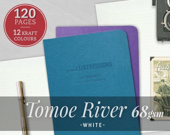 120 pages - Tomoe River blanc 68 g, intercalaires Midori - Cahiers et agendas - Scrapbooking - Stylo plume - A5, B6, standard