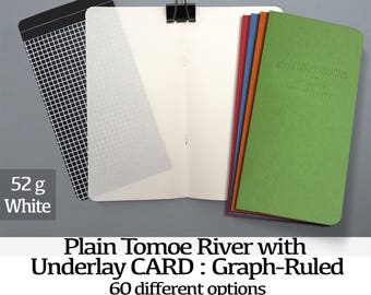Tomoe River with Underlays, 52gsm White - Midori Inserts - 60 pages -Regular A5 Wide B6 Slim Personal - Scrapbooking - Fountain Pen