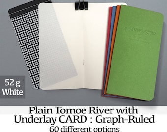 Papel Tomoe River con forros, 52 g/m² blanco - 60 páginas de recambios TN - Papel para pluma estilográfica - 10 tamaños - 14 colores
