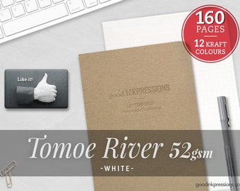 160 Pages- Tomoe River White Midori Inserts -  Notebooks and Planners - Scrapbooking - Fountain Pen - A5 Regular Midori - B6