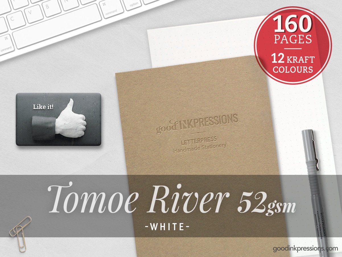 Tomoe River Sanzen Journal Notebook Handmade for Fountain Pen Ink