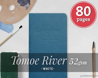 80 Pages- Tomoe River White 52 gsm, TN Inserts - Scrap booking- Fountain Pen - Dots -