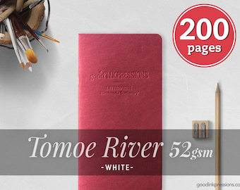 Tomoe River White 52gsm Notebook, 200 pages, Kraft Cover, Fountain Pen Friendly