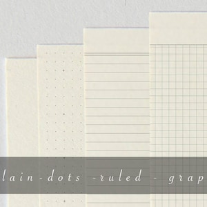 Peut inclure: Quatre types de papier diff&eacute;rents&nbsp;: uni, &agrave; points, lign&eacute; et quadrill&eacute;. Le papier est blanc cass&eacute; et pr&eacute;sente une texture subtile.