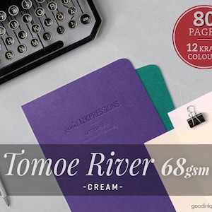 80 pages - 68gsm Tomoe River Cream Travel Notebook - Scrapbooking - Fountain Pen- 10 Sizes