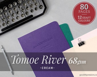 80 pages - 68gsm Tomoe River Cream Traveler's Notebook - Scrapbooking - Fountain Pen- Watercolor A5 Regular B6 Slim A6