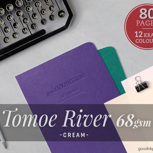 80 pages - 68gsm Tomoe River Cream Traveler's Notebook - Scrapbooking - Fountain Pen- Watercolor A5 Regular B6 Slim A6