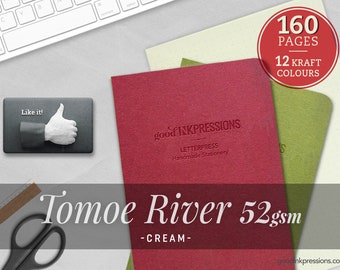 160 Pages- Tomoe River Cream Midori Inserts - Notebooks and Planners - Scrapbooking - Fountain Pen - A5 Regulr Midori - B6