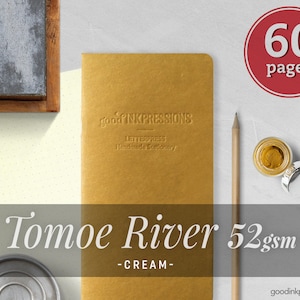 Tomoe River Cream 52gsm, Traveler's Notebook 14 kraft colors Fountain Pen Friendly Scrapbooking notebook image 1