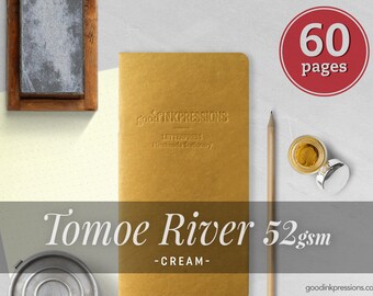 Tomoe River Cream 52gsm, Traveler's Notebook - 12 kraft colors - Fountain Pen Friendly - Scrapbooking notebook - Bullet Journal