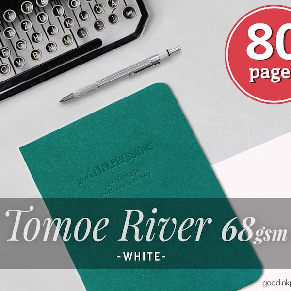 80 pages- 68gsm Tomoe River White, Scrapbooking Fountain Pen - Watercolor
