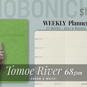 HOBONICHI Weeks Size - TOMOE River 68gsm - WEEKLY Planner - Week on One Page - Scrapbooking - Fountain Pen Paper - 10 sizes - 13 colours
