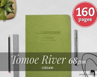 Carta Tomoe River CREAM, 68 g/m², 160 pagine, per quaderno TN e penna stilografica.