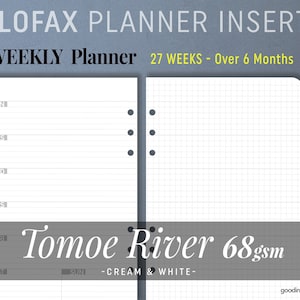 FILOFAX - TOMOE River 68gsm WEEKLY Planner, Week on One Page, Fountain Pen Paper