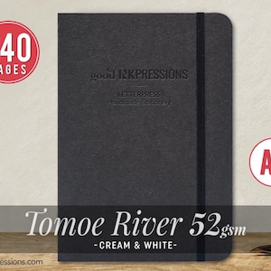 A5 - TOMOE FLUSS 52gsm - 240pgs. - Creme & Weiß - Füllfederhalter freundlich - extra langlebige Konstruktion