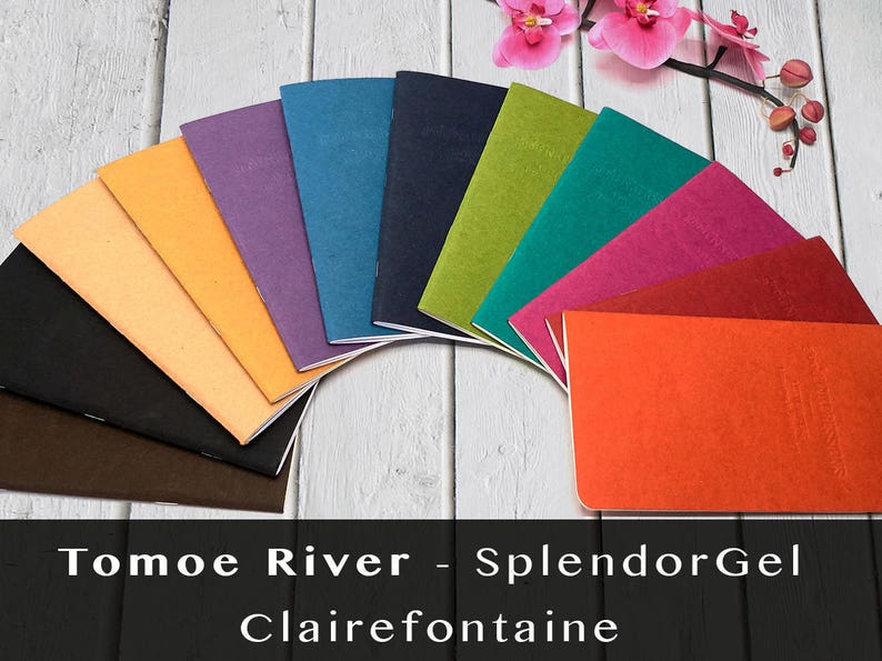 Tomoe River Cream 52gsm, Traveler's Notebook 14 kraft colors Fountain Pen Friendly Scrapbooking notebook image 5