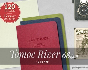 120 páginas - Tomoe River Cream 68 g/m² - Inserciones TN - Cuadernos y agendas - Scrapbooking - Papel para pluma estilográfica - 10 tamaños - 14 colores