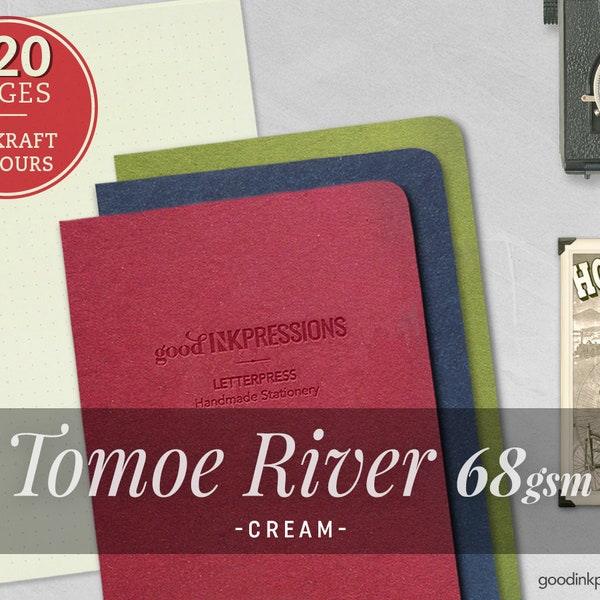 120 Seiten- Tomoe River Creme 68gsm Midori Einlagen - Notizbücher und Planer - Scrapbooking - Füllfederhalter - A5 - B6 -B6 Slim